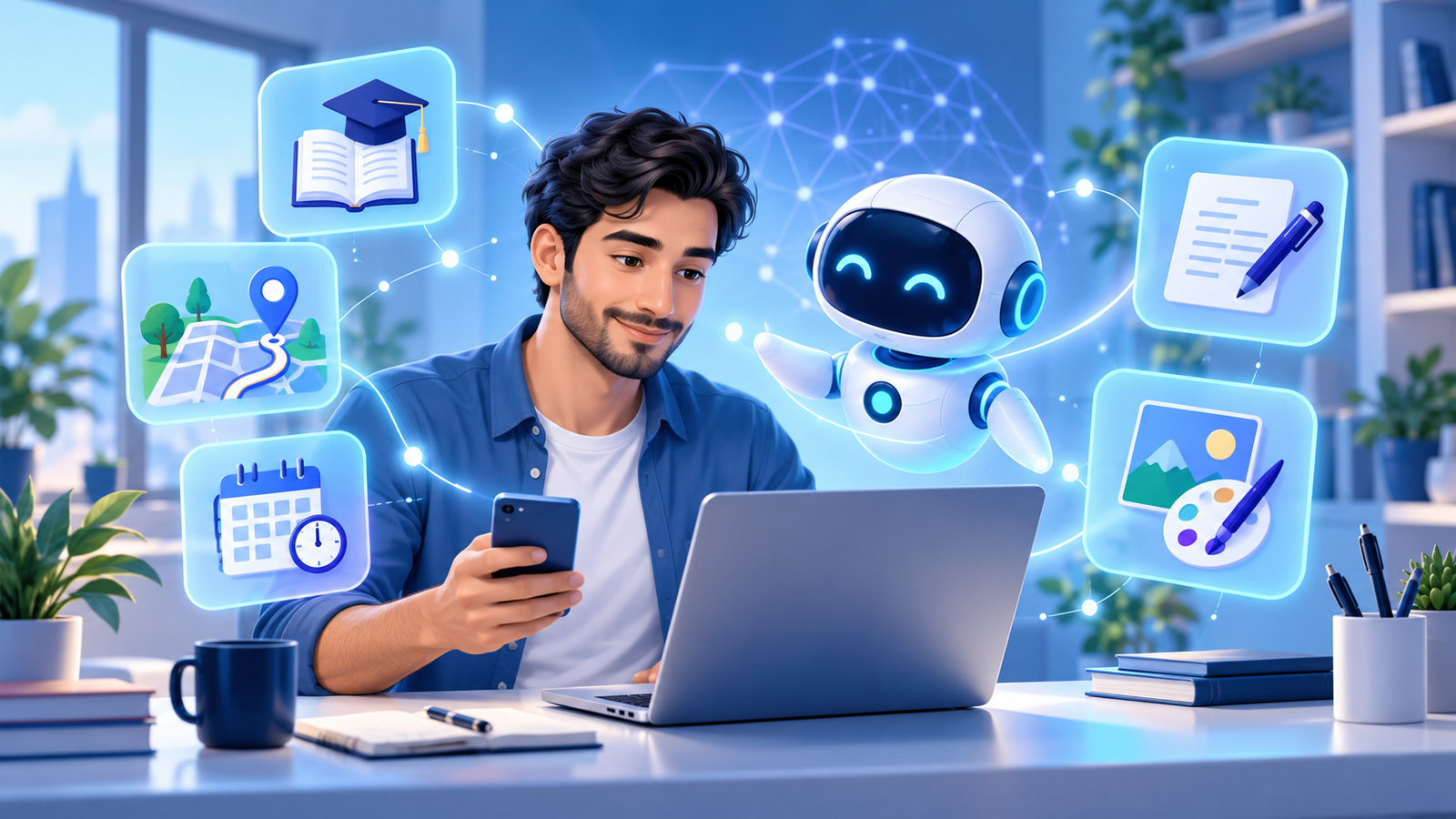 کاربرد هوش مصنوعی در زندگی روزمره برای یادگیری، برنامهریزی و تولید محتوا